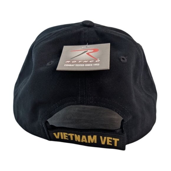 Rothco Vietnam Veteran Vet Hat Cap Black Embroidered Adjustable - Picture 4 of 8